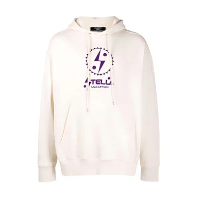 Stella McCartney FW21 Solid Printed Hoodie Unisex Off-White Pullover 601846SNP07-9012