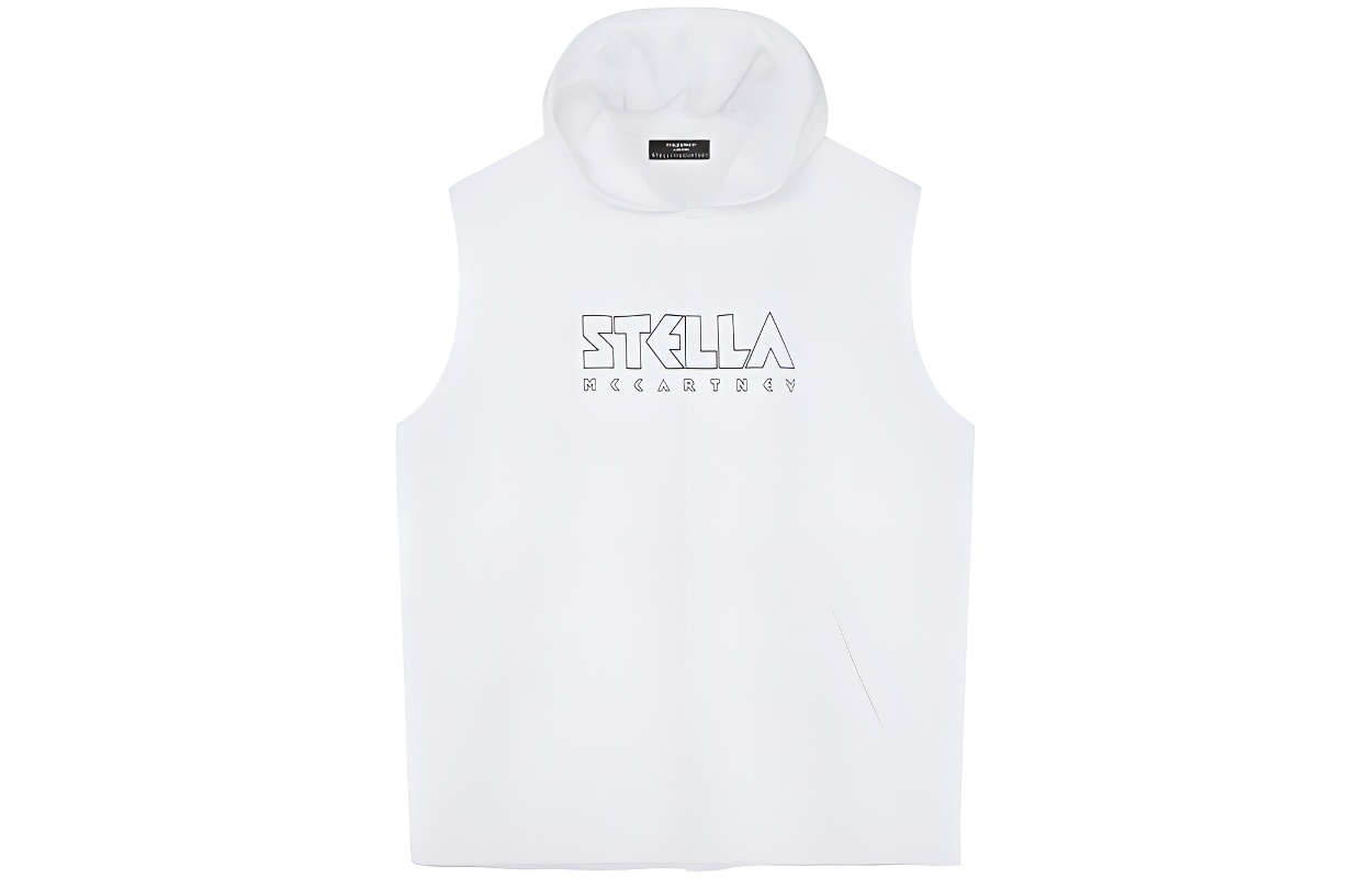 Stella McCartney Letter Logo Print Sleeveless Hoodie Unisex White 6044523SNP32-9000