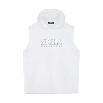Stella McCartney Letter Logo Print Sleeveless Hoodie Unisex White 6044523SNP32-9000
