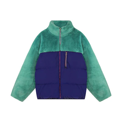 Stella McCartney Patchwork Stand Collar Jacket Unisex Royal Blue 604037SNA17-4300