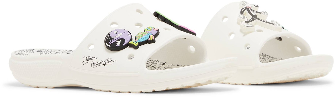 Steven Harrington x Crocs 經典拖鞋 'Quickstrike - 白黑' 208146-103 Cheap Steven Harrington x Crocs 經典拖鞋 'Quickstrike - 白黑' 208146-103