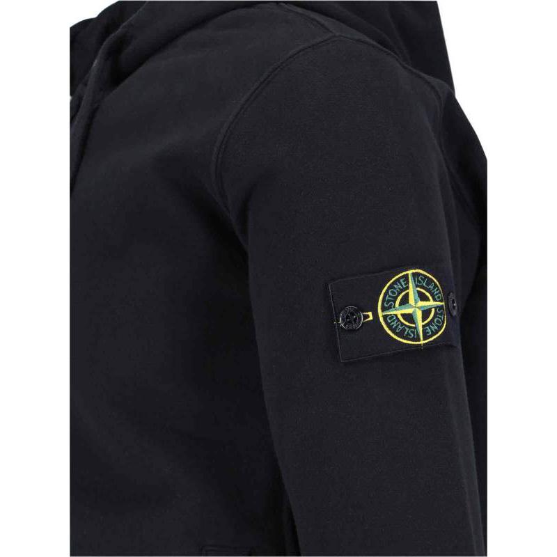 Stone Island 24FW Classic Hoodie Fleece Zip Jacket Black Unisex 811563520-V0029 圖 5
