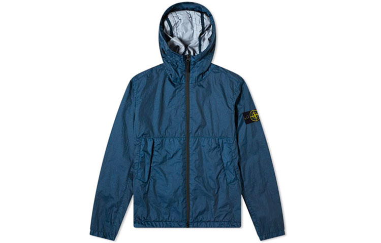 Stone Island 3L TC Lightweight Hooded Jacket Blue Mens Long Sleeve 721542423-V0028