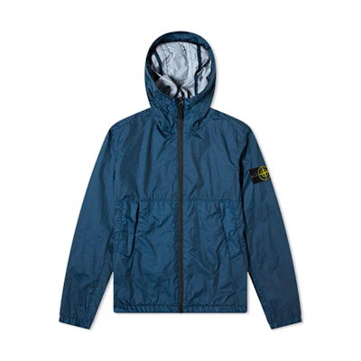 Stone Island 3L TC Lightweight Hooded Jacket Blue Mens Long Sleeve 721542423-V0028