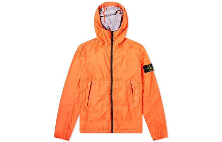 Stone Island 3L TC Lightweight Hooded Zip Jacket Orange 721542423-V0037