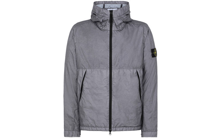 Stone Island 3L TC Lightweight Zip-Up Hoodie Jacket Men’s Charcoal Gray 721542423-V0063