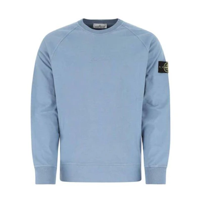 Stone Island 40th Anniversary Embroidered Logo Long-Sleeve Sweatshirt Blue 7615655Q1-V0046