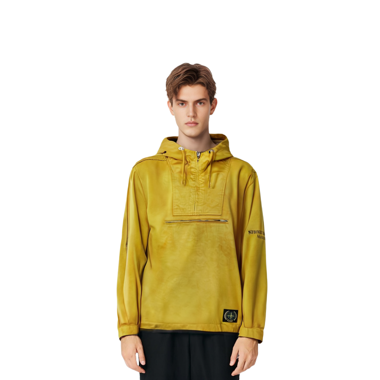 Details for Hoodie Lelaki Stone Island 40th Anniversary Half-Zip Pullover Kuning. 7625434Q1-V0030