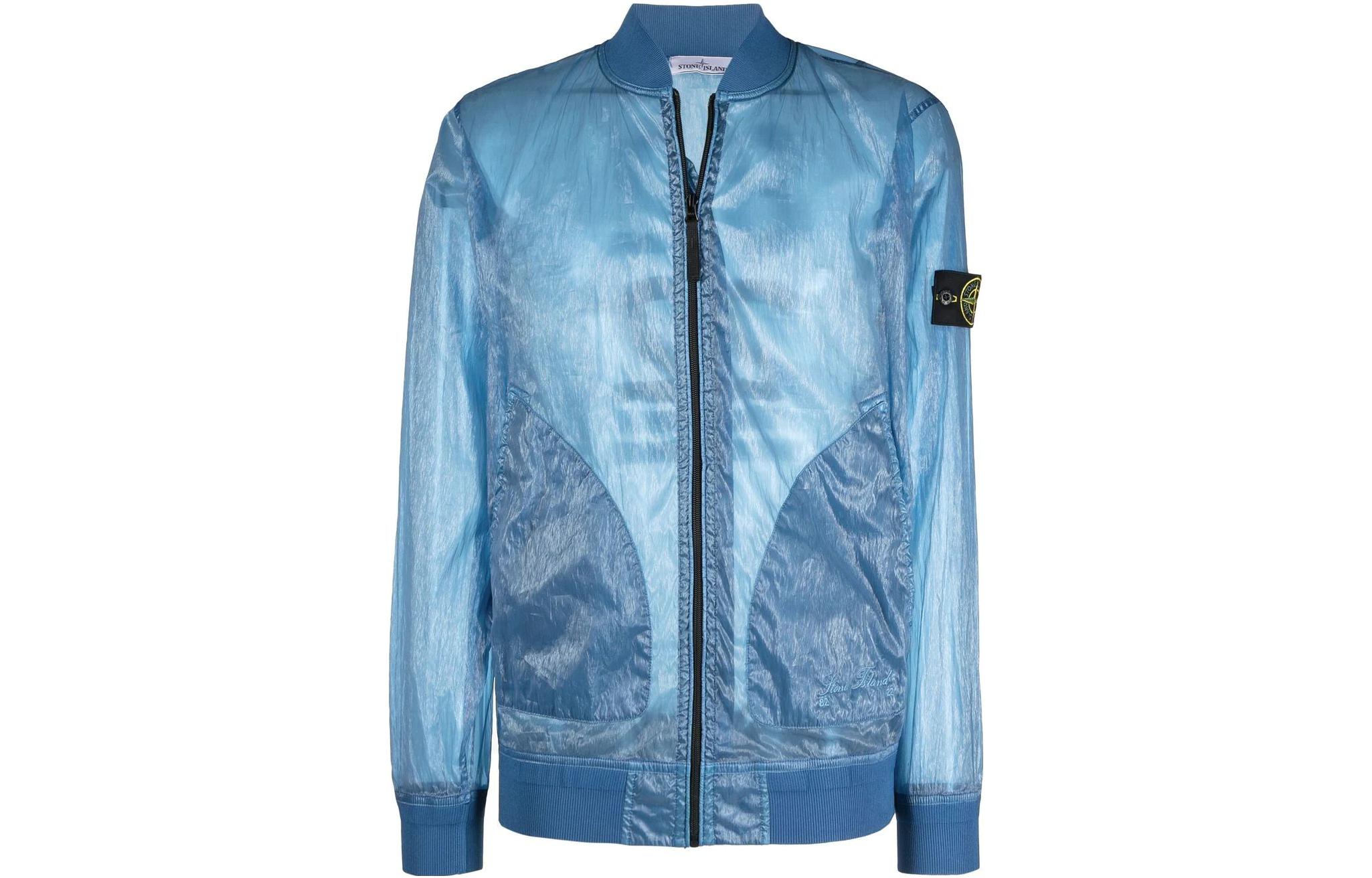 Stone Island 40th Anniversary Lightweight Transparent Bomber Jacket Blue 7615433Q2-V0046