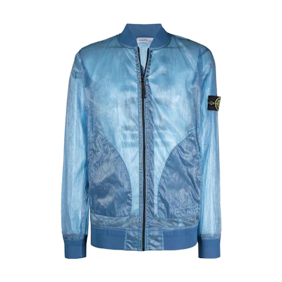 Stone Island 40th Anniversary Lightweight Transparent Bomber Jacket Blue 7615433Q2-V0046
