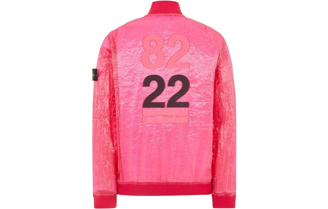 Stone Island 40th Anniversary Metallic Logo Zip Jacket SS22 Red - 7615433Q2-V0087