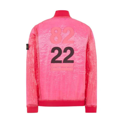 Stone Island 40th Anniversary Metallic Logo Zip Jacket SS22 Red - 7615433Q2-V0087