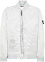 Stone Island 40th Anniversary Metallic Logo Zip Jacket SS22 White 7615433Q2-V0003 Stone Island 40th Anniversary Metallic Logo Zip Jacket SS22 White 7615433Q2-V0003