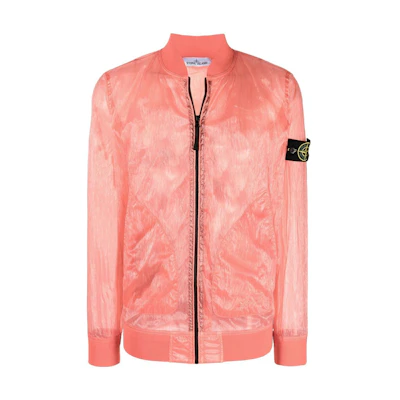 Stone Island 40th Anniversary Solid Patch Bomber Jacket Watermelon Red 7615433Q2-V0032