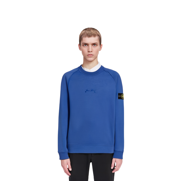 Stone Island 40th Anniversary SS22 Logo Crewneck Sweatshirt Blue  Casual Wear 7615655q1-v0022 圖 8