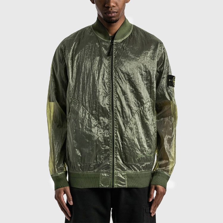 Purchase Stone Island 40週年SS22金屬Logo拉鍊外套橄欖綠 男款 7615433Q2-V0058
