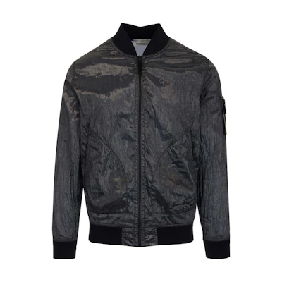 Stone Island 40th Anniversary SS22 Metallic Print Zip Jacket Black Men’s 7615433Q2-V0065