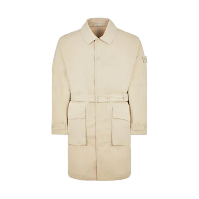 Stone Island 704F1 Weatherproof Cotton Canvas Trench Coat Beige Jacket 8015704F1-V0090