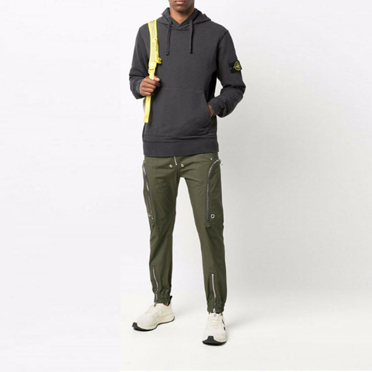 STONE ISLAND  Anthracite Hoodie with Logo Patch, Casual Pullover Sweatshirt. 751564120-V0065 圖 4