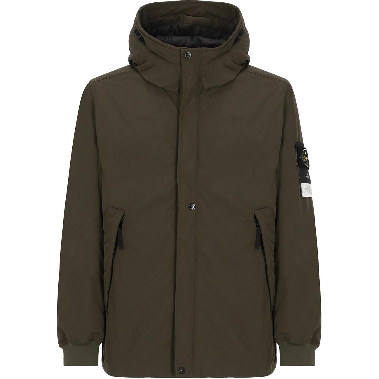 STONE ISLAND  Army Green Hoodie Jacket with Compass Patch. 791541826-V0058