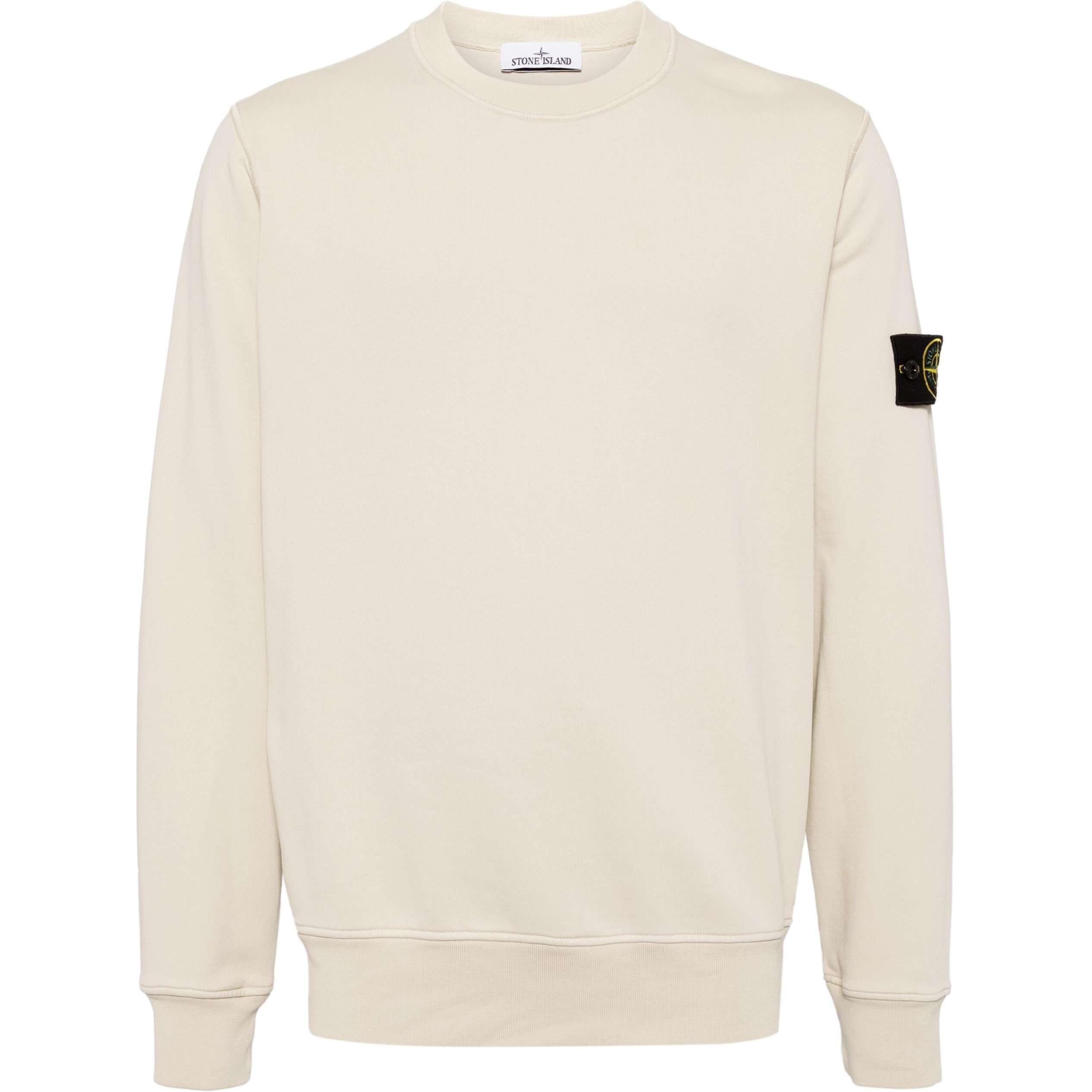 Stone Island  Beige Crewneck Logo Pullover Sweatshirt 811563051-V0097