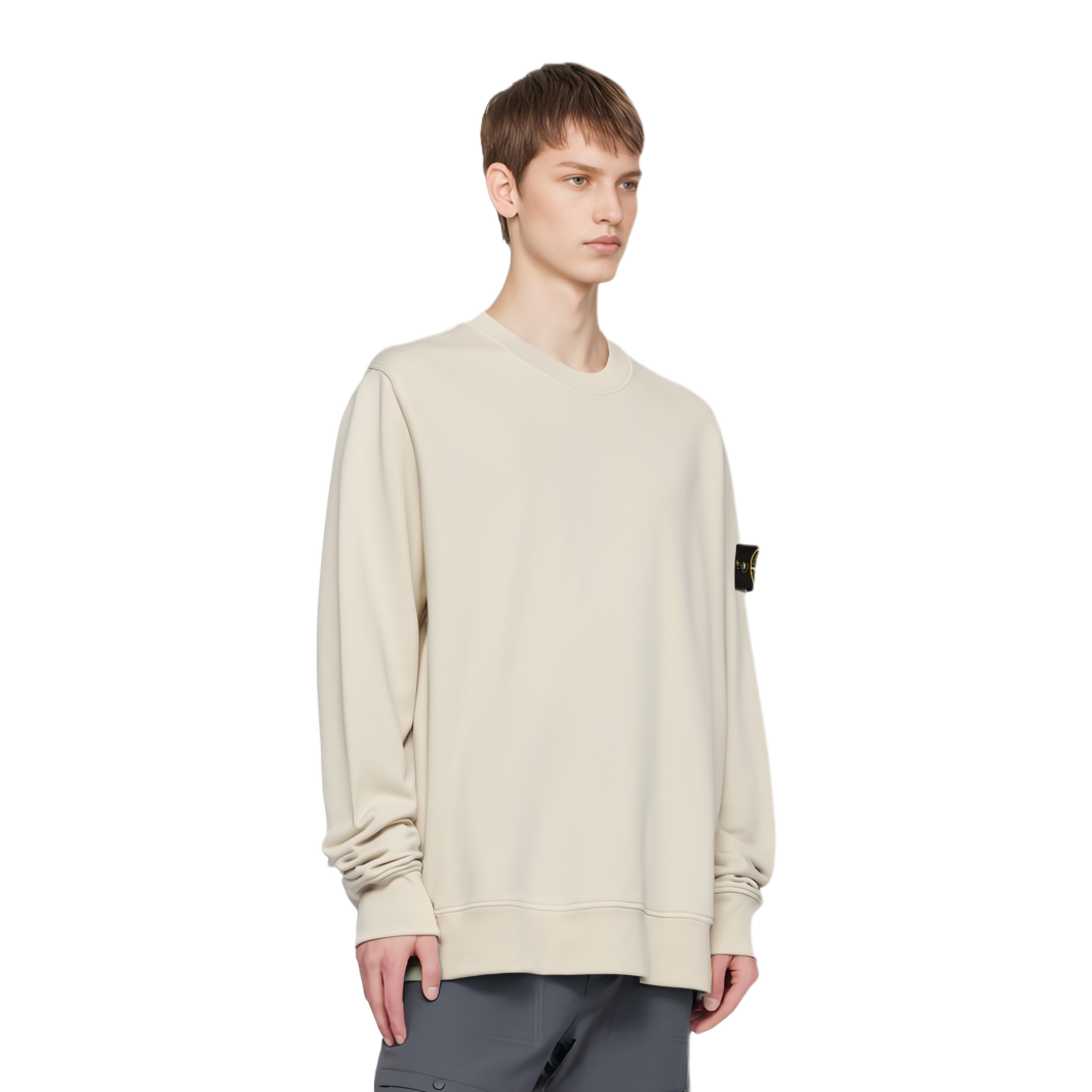 Stone Island  Beige Crewneck Logo Pullover Sweatshirt 811563051-V0097 圖 3