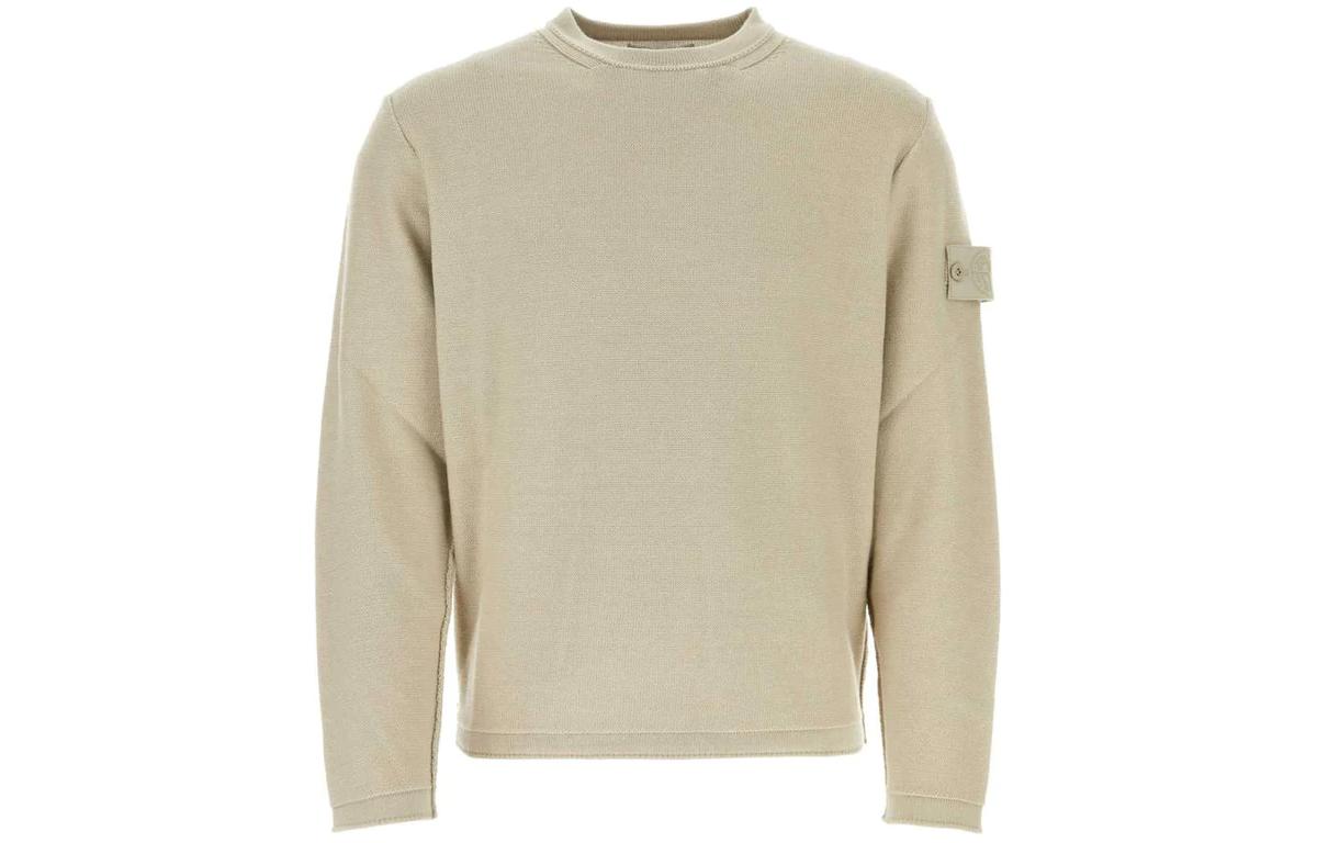 Stone Island  Beige Crewneck Pullover Sweater Long Sleeve 8015539FA-V0090