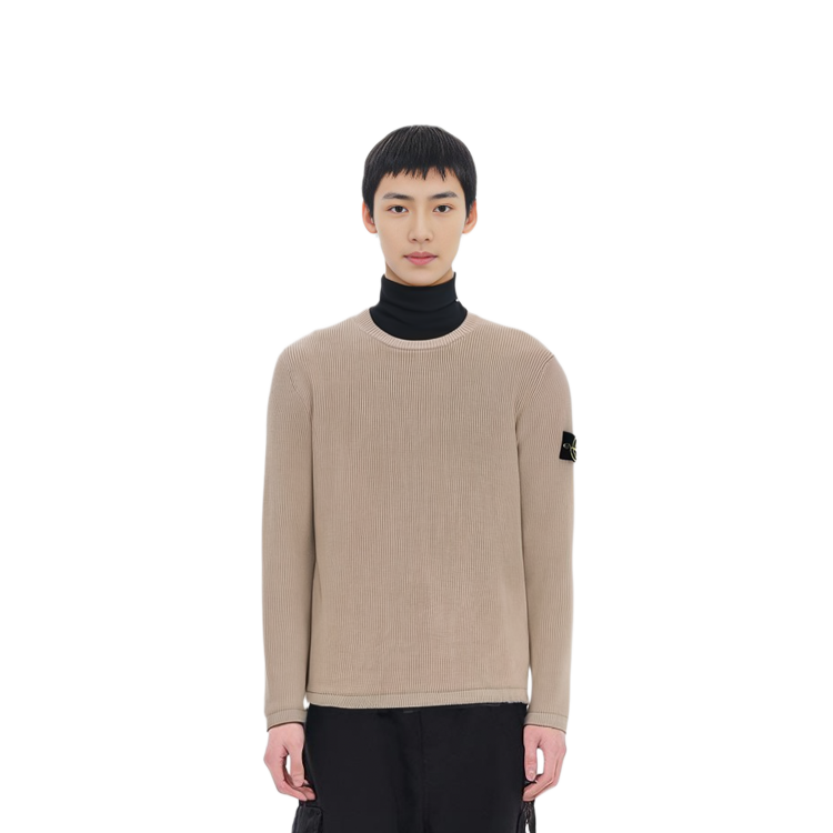 STONE ISLAND  Beige Logo Crewneck Long Sleeve Sweater 8015514D8-V0091 圖 5