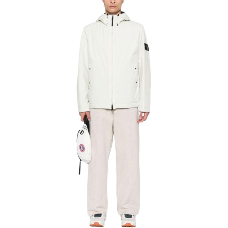 STONE ISLAND  Beige Logo Zip-Up Hoodie Jacket 811540627-V0097 圖 4