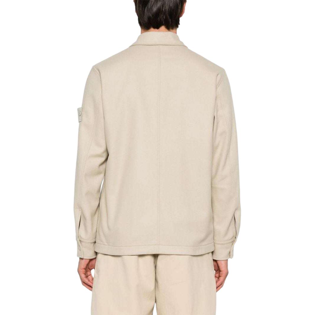 STONE ISLAND  Beige Long Sleeve Button-Up Jacket with Turn-Down Collar 8115120F4-V0090 圖 6