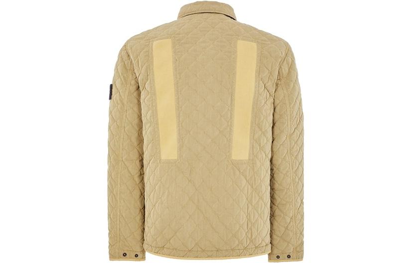 Stone Island  Beige Quilted Long-Sleeve Jacket with Buttoned Collar 7915Q0933-V0091 圖 3