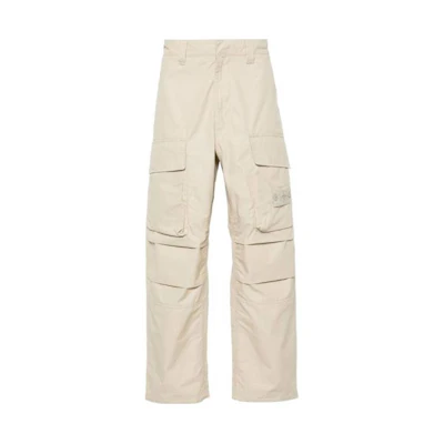 STONE ISLAND Beige Straight-Fit Casual Pants with Zipper and Multi-Pockets 8015309F1-V0090