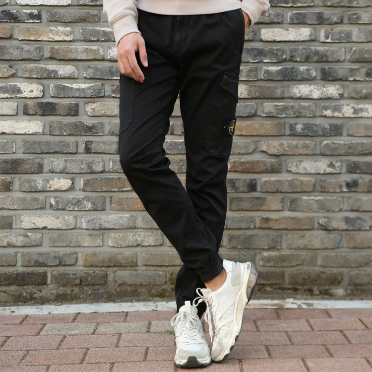 Stone Island  Black Cargo Jogger Pants - Comfortable Casual Wear 7315314L1-V0129 圖 7