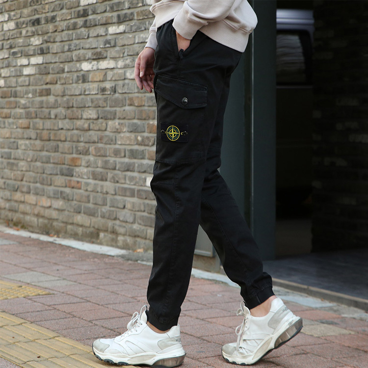 Stone Island  Black Cargo Jogger Pants - Comfortable Casual Wear 7315314L1-V0129 圖 8