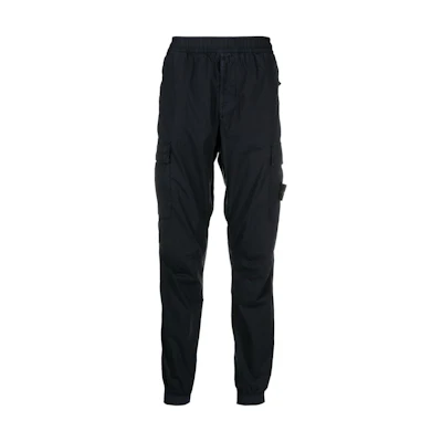 STONE ISLAND Black Casual Loose Fit Elastic Waist Cargo Pants. 801531303-A0029