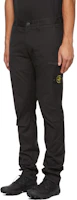 Shop STONE ISLAND Black Casual Straight-Fit Cargo Pants with Micro Logo Patch 751532110-V0029