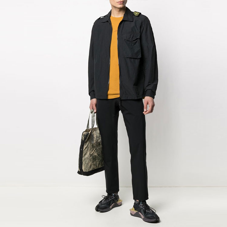 STONE ISLAND  Black Casual Workwear Jacket with Logo for Fall Season. 741510802-V0029 圖 4