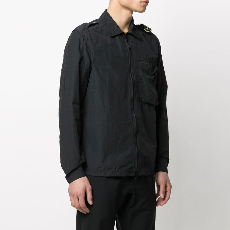 STONE ISLAND  Black Casual Workwear Jacket with Logo for Fall Season. 741510802-V0029 圖 6