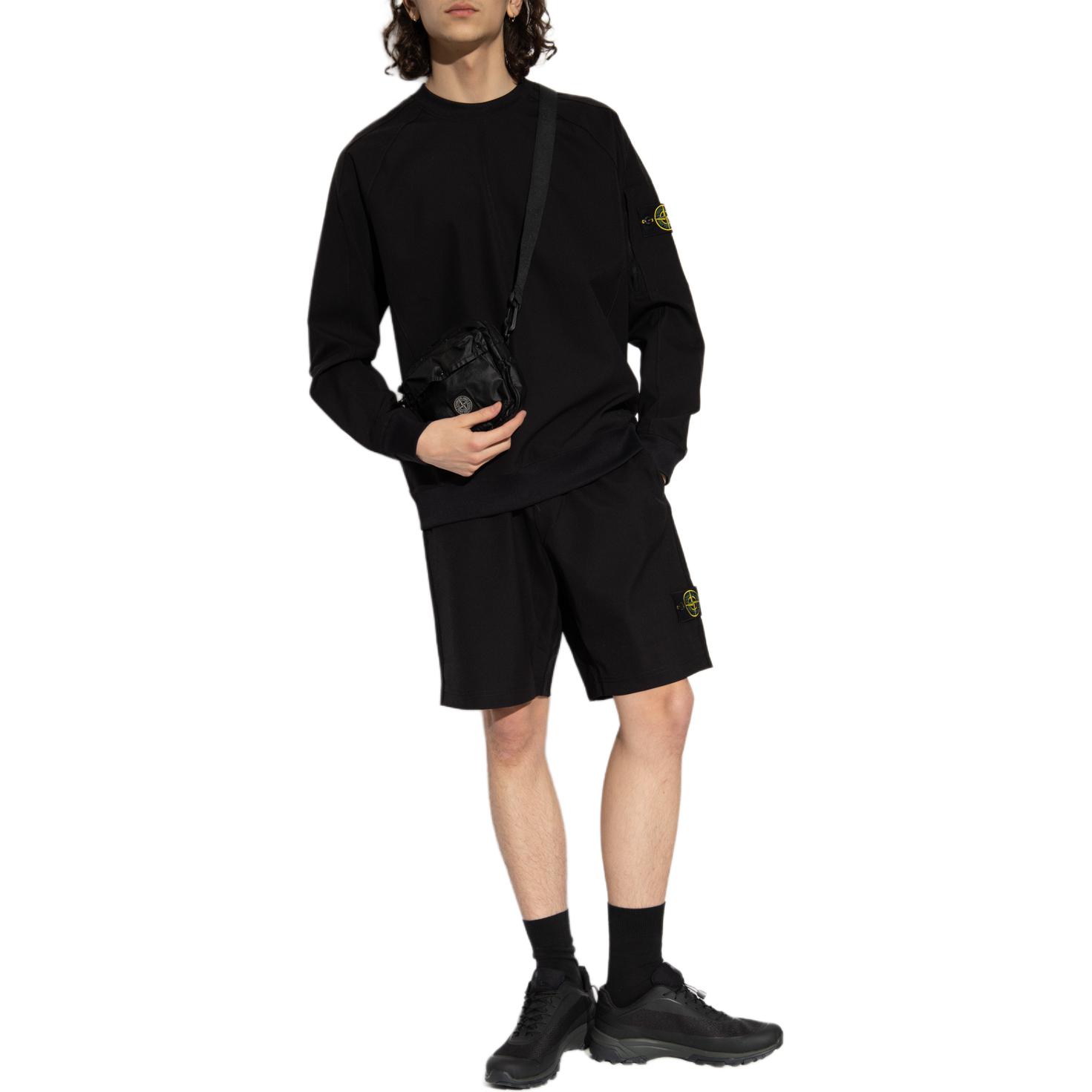 STONE ISLAND  Black Crewneck Logo Sweatshirt 781560653-V0029 圖 4