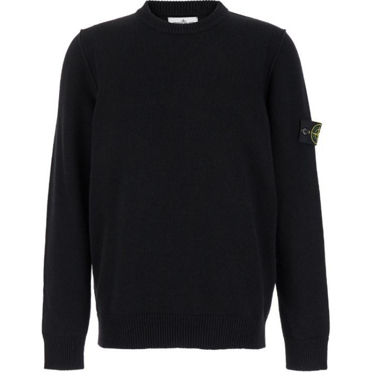 Stone Island  Black Crewneck Long Sleeve Sweatshirt 8115508A3-A0029