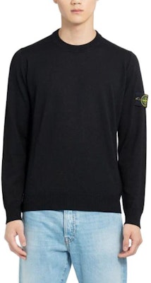 Stone Island 黑色圓領徽章標誌純色長袖毛衣 7915510C4-A0029 Lookbook Stone Island 黑色圓領徽章標誌純色長袖毛衣 7915510C4-A0029