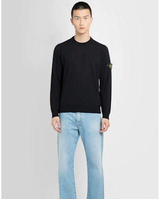 Stone Island 黑色圓領徽章標誌純色長袖毛衣 7915510C4-A0029 Details for Stone Island 黑色圓領徽章標誌純色長袖毛衣 7915510C4-A0029