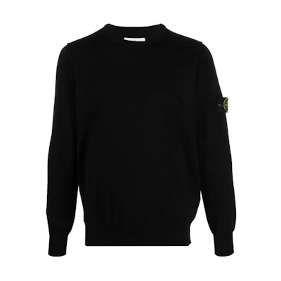 STONE ISLAND Black Crewneck Pullover Sweater Long Sleeve 8015540B2-A0029