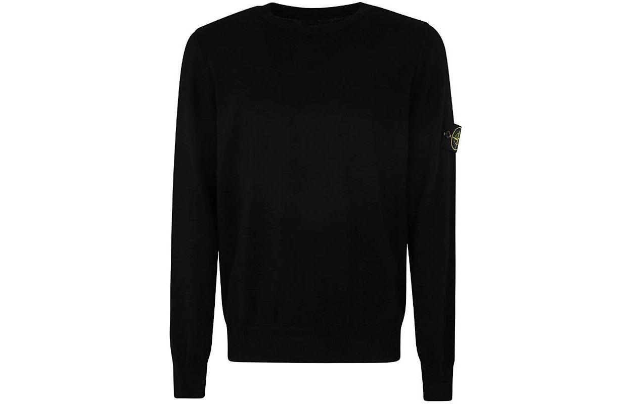 Lookbook STONE ISLAND 黑色圓領長袖套頭毛衣 8015540B2-A0029