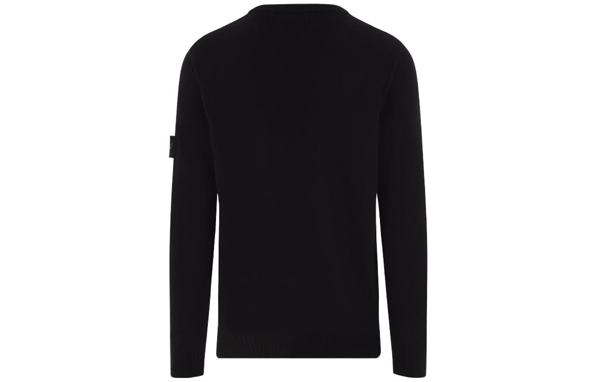Lookbook STONE ISLAND 黑色純色長袖圓領毛衣 7915508A3-A0029