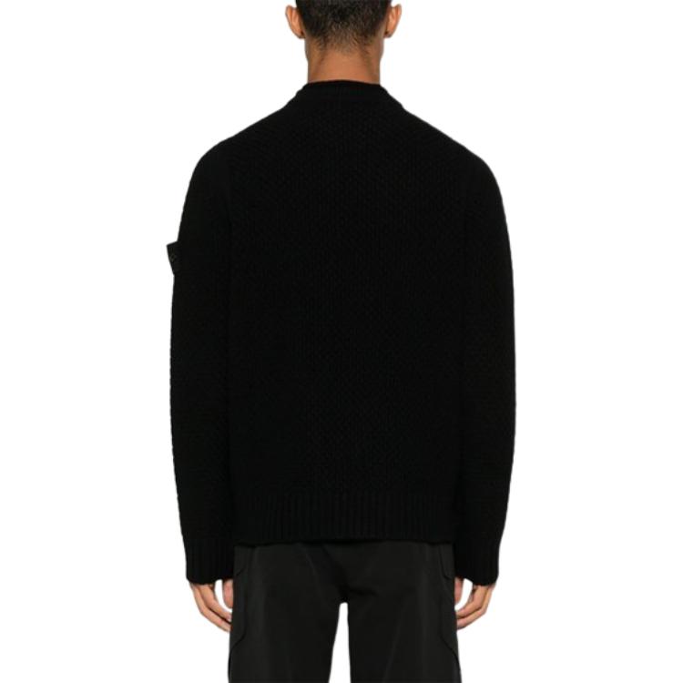 STONE ISLAND  Black Crewneck Pullover Sweater with Logo Patch. 8115515FA-V0029 圖 5