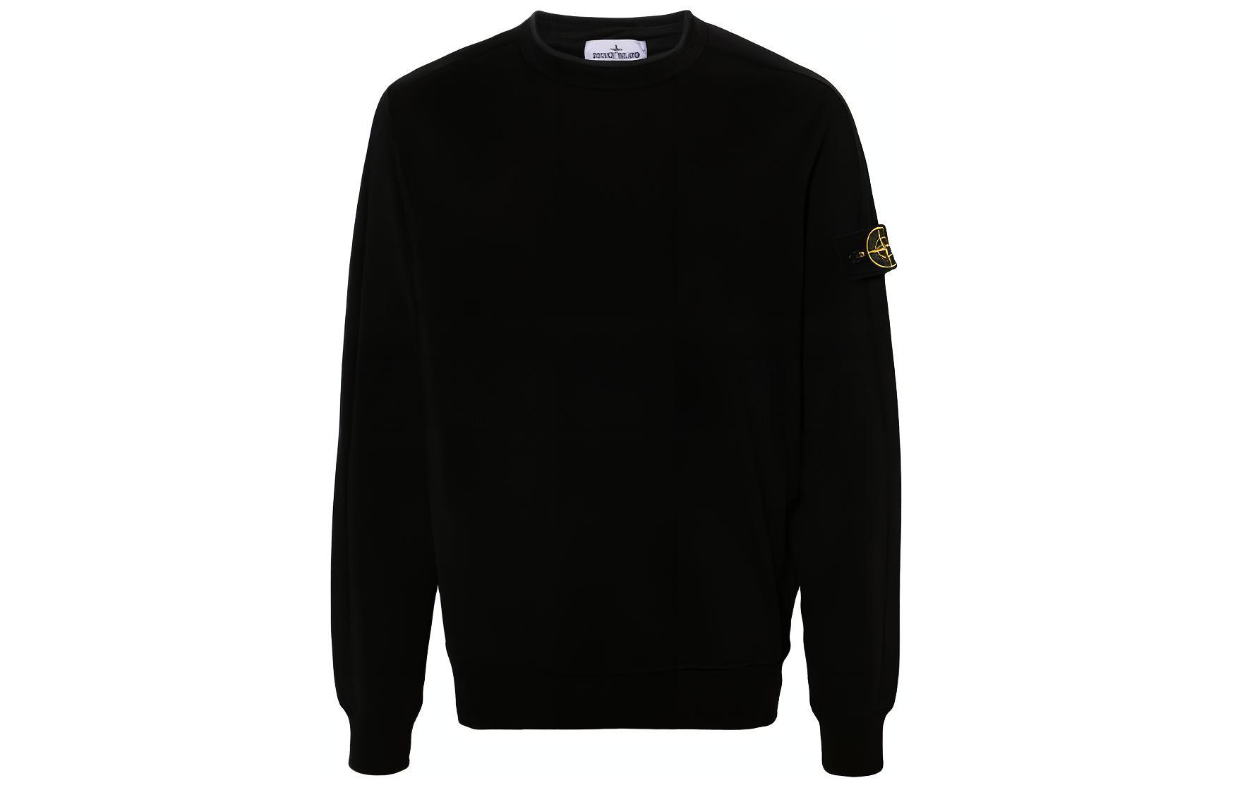 Stone Island  Black Crewneck Pullover Sweatshirt 801564752-V0029