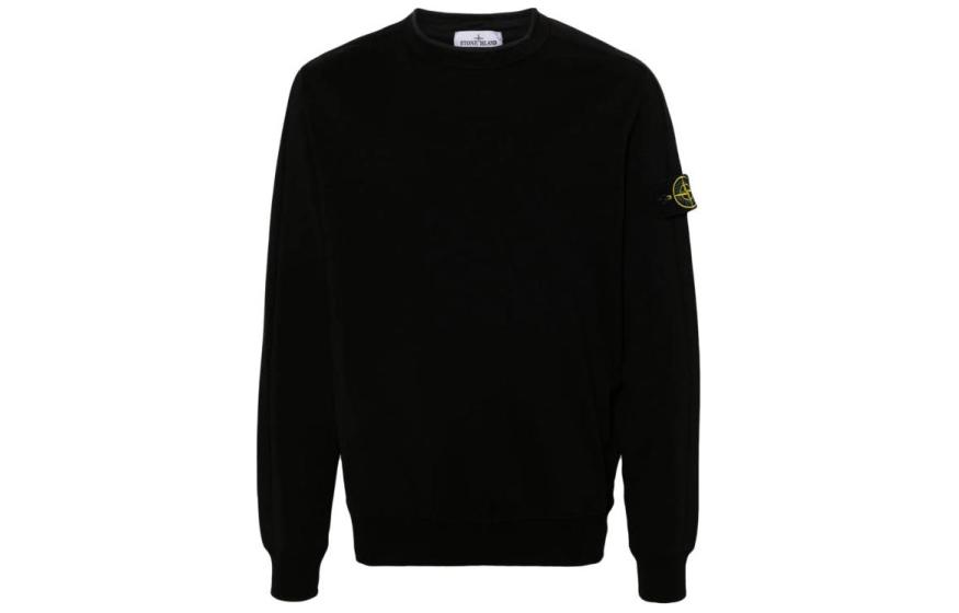 Order Stone Island Crewneck Pullover Sweatshirt Hitam Lelaki 801564752-V0029