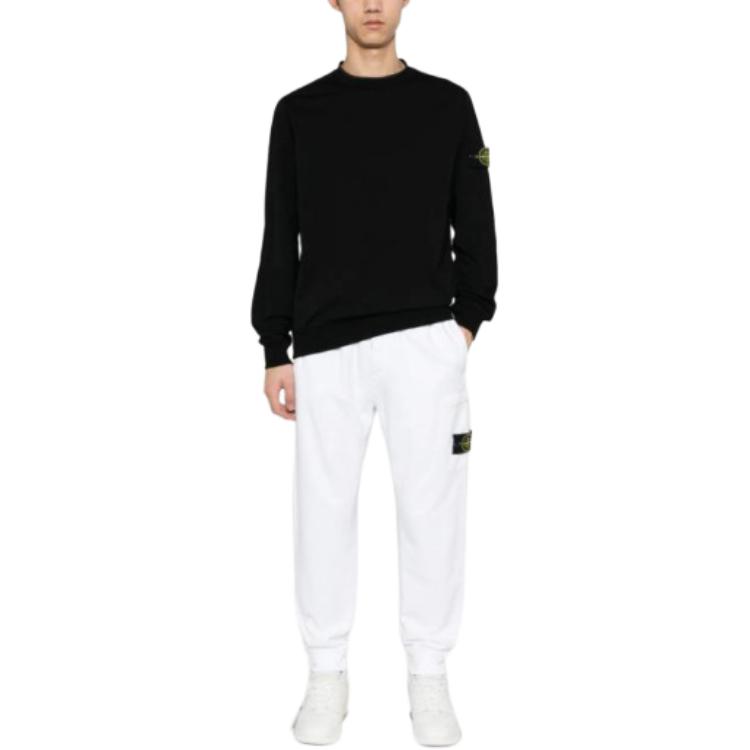 Lookbook Stone Island Crewneck Pullover Sweatshirt Hitam Lelaki 801564752-V0029