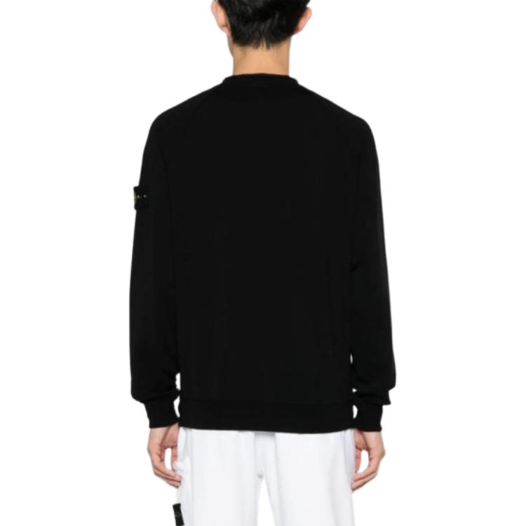 Shop Stone Island Crewneck Pullover Sweatshirt Hitam Lelaki 801564752-V0029